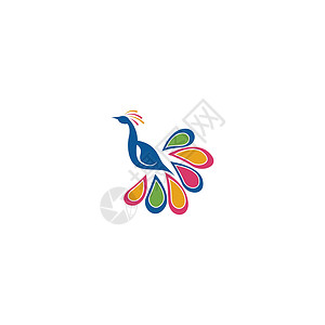 孔雀图标徽标标识图插图设计身份异国尾巴动物情调羽毛背景图片