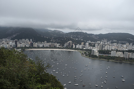 里约热内卢的视角海滩全景天际海岸吸引力拉丁旅游景观城市热带背景