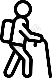 步行走路甘蔗绅士疾病配饰男人药品男性调查插图白色背景图片