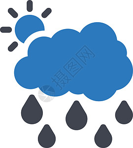 太阳风暴插图气象白色蓝色预报雨滴季节下雨环境背景图片