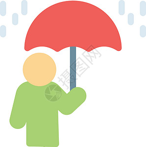 伞式雨伞货物雨滴保护天气插图包装物流标识船运送货背景图片