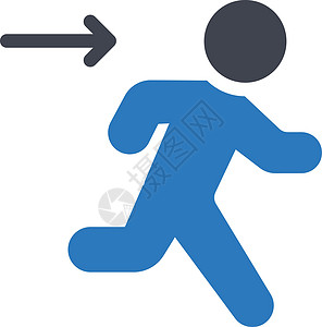 退出插图贴纸男人暗示逃生通道跑步救援紧迫感跑道背景图片