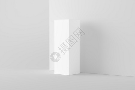 高点击率推广图长矩形盒白白3D条3d化妆品纸盒渲染产品商业包装推广长方形药品背景
