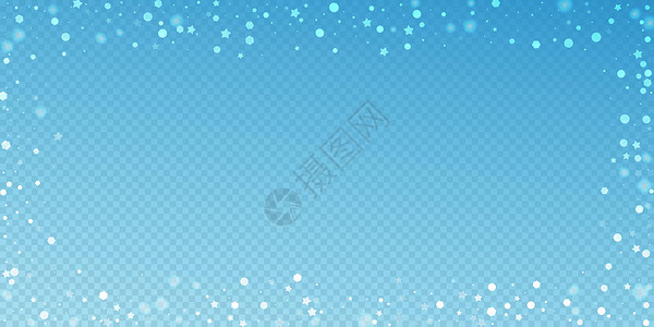 圣诞降雪背景 精细的飞雪薄片和恒星 节日冬季银雪花覆盖模板 矢量插图暴风雪宝石新年打印光泽辉光朗讯雪片墙纸星星背景图片