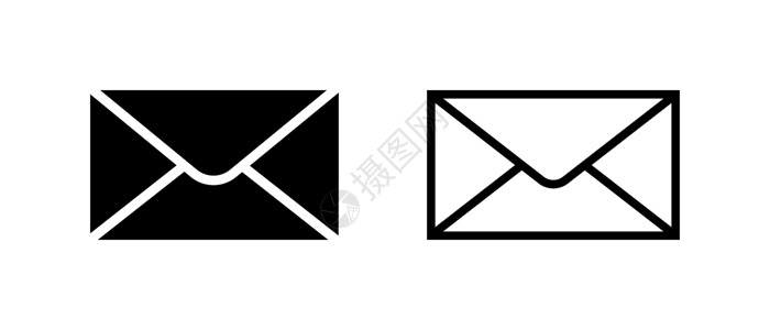 邮件标识在平面中设置的邮件图标 电子邮件标志 电子邮件符号设计图片