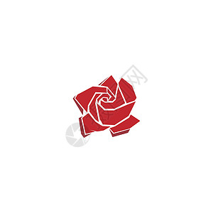 红玫瑰图标设计插图植物婚礼绿色叶子花瓣红色花束植物群背景图片