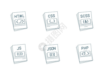 网页格式扩展文件的扩展图标集设计图片