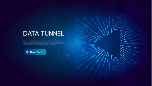 三角隧道大数据矢量图 抽象数字背景 计算机三角隧道技术背景 排序数据和网络安全 创新科技商业抽象背景海报代码管道蓝色星星黑色流动背景图片