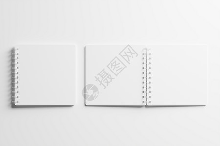 平方螺旋笔记本 3D 显示白色白板混凝土小样教科书办公室记忆样机床单3d小册子文档笔记背景图片