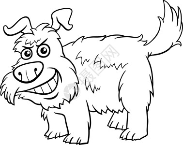 士奇狗卡通奇笑的沙格吉狗动物性格颜色页面插画