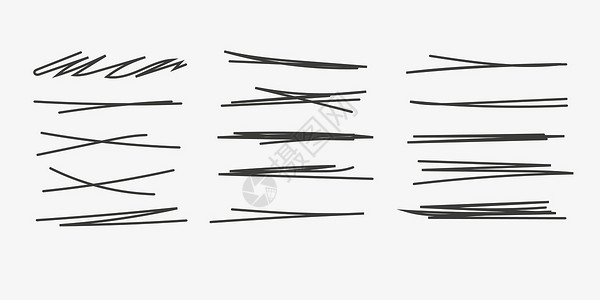 维夫特手绘涂鸦线 涂鸦标记线条纹集合 斯威夫特交叉和波浪下划线 手工涂鸦分隔线 孤立在白色背景上的矢量图解笔触墨水插图刷子收藏草图铅笔设计图片