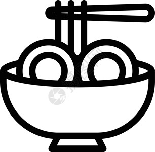 黑白食物面条美食拉面营养白色卡通片餐厅插图食物烹饪盘子插画