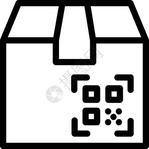 包裹扫描包装仓库送货立方体支付黑色商品代码二维码背景图片