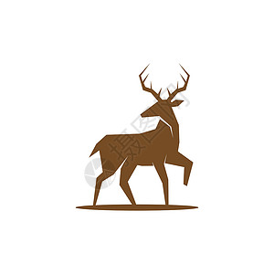 鹿标图标标识标志设计插图模板邮票绘画哺乳动物徽章动物标签荒野森林野生动物驯鹿背景图片