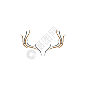 牛角标志鹿角标志图标设计插图艺术喇叭驼鹿黑色标识徽章麋鹿荒野草图标签设计图片