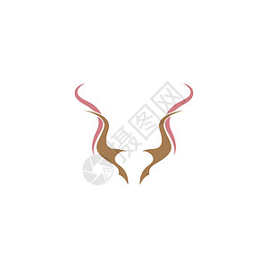 牛角标志鹿角标志图标设计插图野生动物荒野草图徽章森林标识艺术哺乳动物打猎黑色设计图片