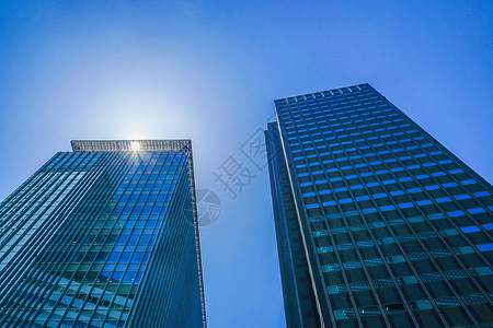 扬州关东街东京摩天大楼图像蓝色办公楼套装街景建筑群机构晴天城市工作蓝天背景