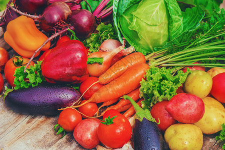 莫伦戈不同的生物蔬菜 选择性的焦点 食物的性质横幅土豆生态盘子甜菜萝卜烹饪饮食洋葱水果背景