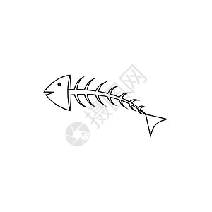 脊柱动物鱼骨标志矢量团体动物海洋野生动物艺术卡通片钓鱼生活天空插图插画