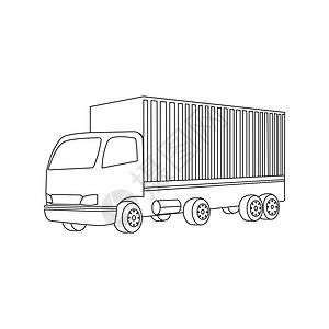 集装箱图标集装箱卡车图标货物商品产品送货插图商业邮票货车运输标签插画