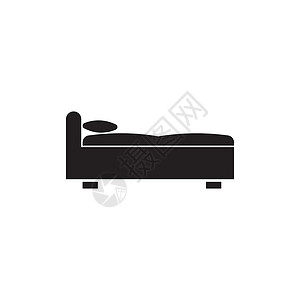 木头床图标矢量床垫家具旅馆男人酒店医院时间就寝房子帮助插画