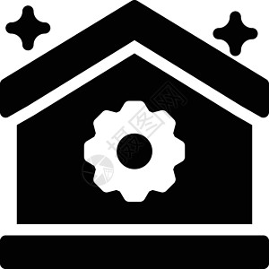 家居房子建筑技术服务小屋插图公司办公室商业齿轮背景图片