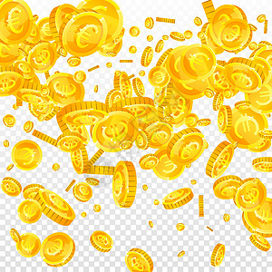 欧洲联盟的欧元硬币贬值 碎金金币游戏现金飞行金子纸屑财富空气墙纸收益背景图片