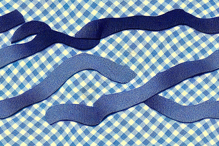 丝带横幅边框无缝的法国蓝色编织边界无缝 2d 模式背景