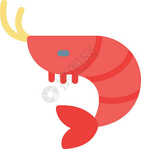 虾橙子海上生活动物海虾美味设计餐厅海洋红色插图背景图片