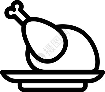 烤盘子家禽感恩餐厅鸡腿小吃菜单卡通片饮食插图背景图片
