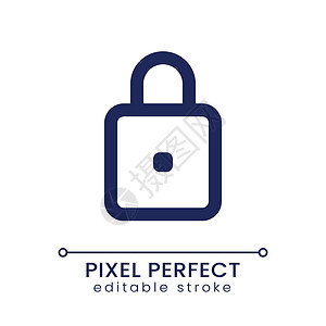 Padlock 像素完全线性 ui 图标用户艺术软件秘密挂锁插图中风体验电话安全背景图片