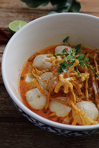 咖喱鱼蛋素材酸橙泰国美食高清图片