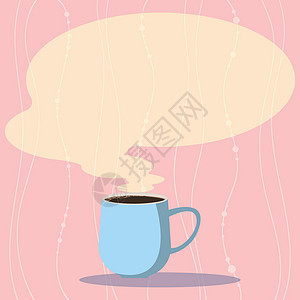 热杯商业概念空模板复制空间隔离海报优惠券宣传材料杯子矢量杯热咖啡与空白颜色语音泡沫作为蒸汽图标插画