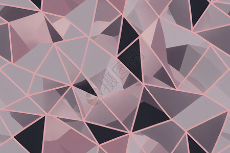 粉色六边形2个无缝几何图案 有玫瑰金粉色和高品质2D插图背景