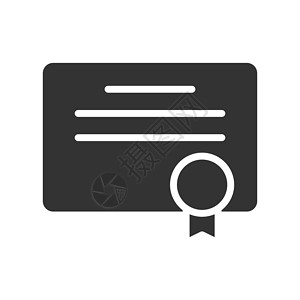 证书UI在白色背景上隔离的文凭矢量字形图标 用于 web 移动应用程序和 ui 设计的文凭股票矢量图标设计图片