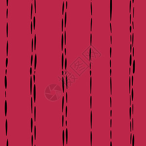 简约祖国万岁手绘颜色 2023 洋红色抽象几何背景的无缝图案 红紫色与黑线涂鸦条纹曲线 织物印刷包装纸的简约时尚设计 时尚的现代艺术主义者万背景