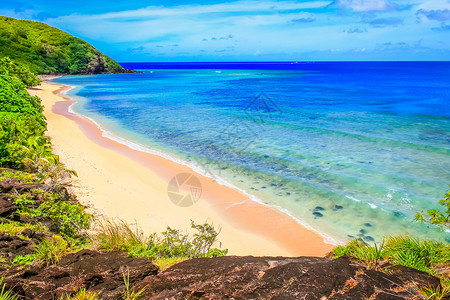 斐济群岛绿松石晴天高清图片