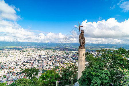 南美洲阿根廷城市萨尔塔的全景幅画图背景图片