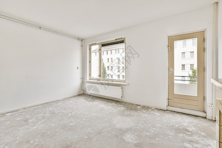 空房 有窗户和门木地板家具装饰公寓风格木头角落枕头卧室沙发背景图片
