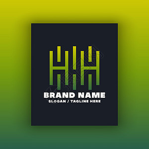 HH 标识设计模版插画家圆圈公司迷宫六边形环境品牌插图身份三角形背景图片