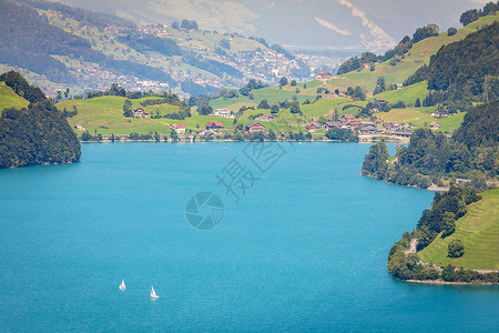 长白山国际度假区瑞士瑞士阿尔卑斯山的松石隆肯西和村庄肺部 瑞士草地国家太阳风景美丽村庄高地风光教会假期背景