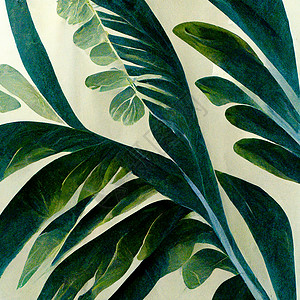 绿色热带植物的自然景象留下背景墙纸衬套花园艺术植物学情调棕榈叶子生态植物群背景图片