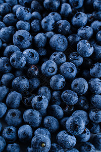 与水滴的蓝莓 蓝莓夏季季节性浆果 许多天然有机蓝莓排毒蓝色水果甜点农业收成食物生物饮食乡村背景图片