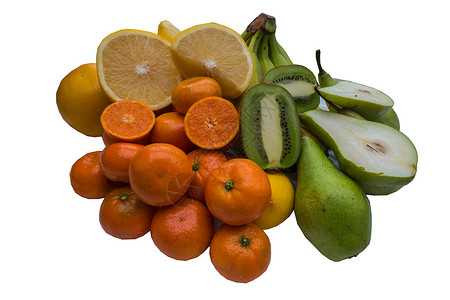 新鲜水果 丰富多彩的果实背景白色团体背景图片