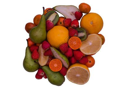新鲜水果 丰富多彩的果实背景白色团体背景图片