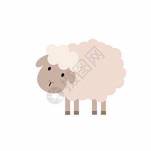 羊矢量图以卡通风格的可爱羊 儿童关于绵羊 矢量宠物的插图孩子们英雄婴儿艺术图标孩子卡通片动物园羊肉农场插画