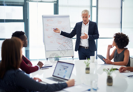 制定行动计划以最大限度地提高销售额 一个成熟的商务人士在会议室做演示背景图片