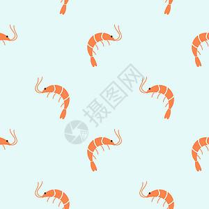 虾 无缝模式 矢量卡通片广告网络营销盘子饮食烹饪市场插图艺术背景图片