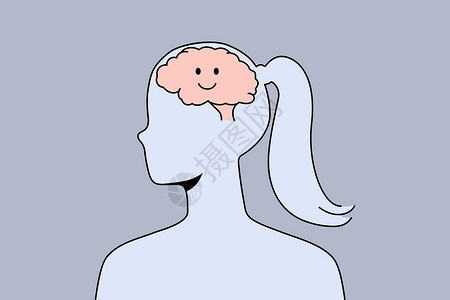 心理知识竞赛女人脑袋里微笑的大脑设计图片