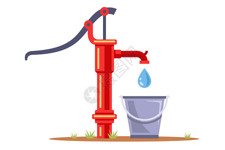 水楢桶井泵水资源短缺高清图片